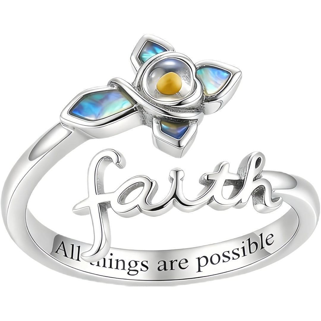 Faith Cross Mustard Seed Ring – sterling silver ring