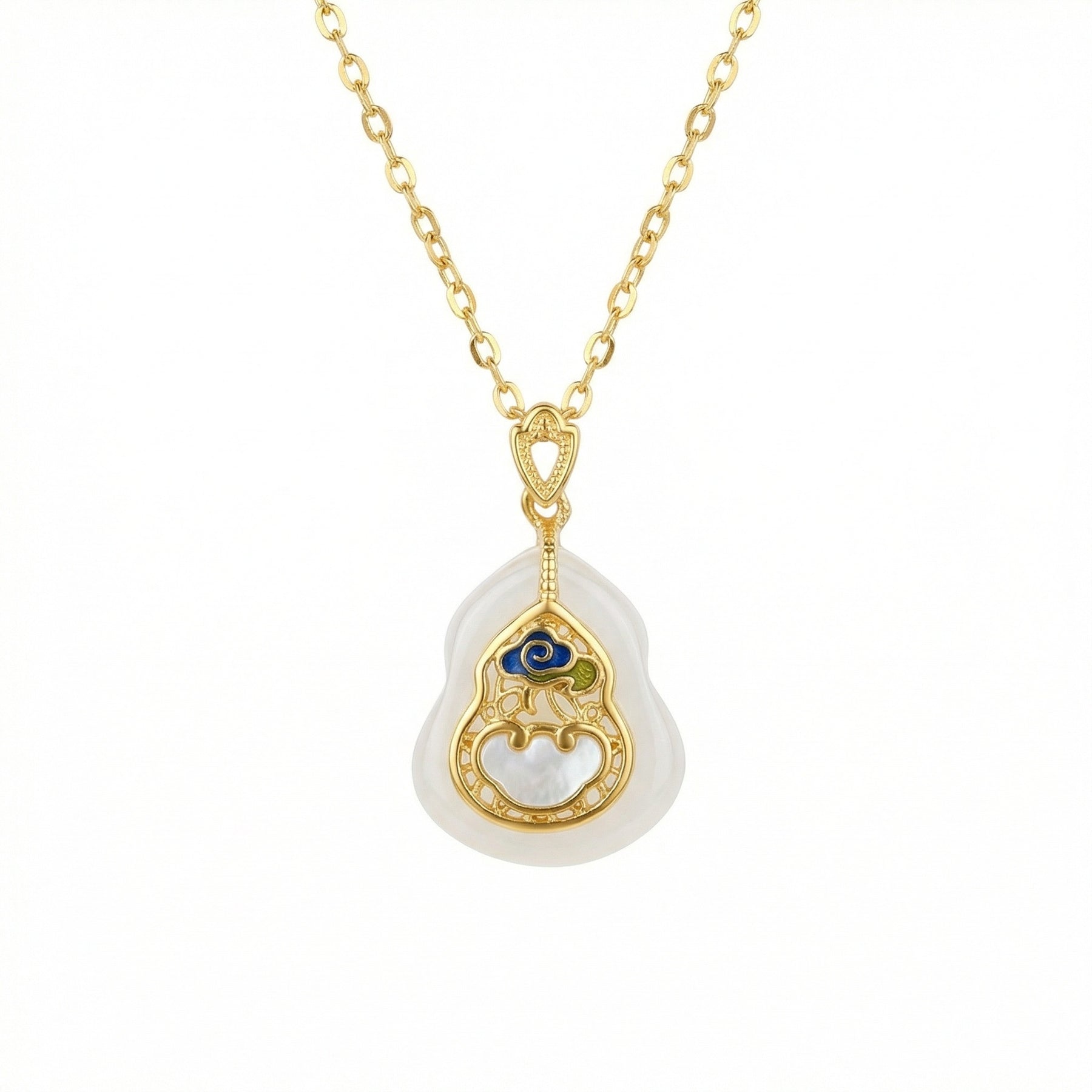 Hulu Pendant Necklace with Ruyi Cloud – jade necklace