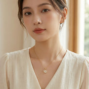 Hulu Gourd Halo Pendant Necklace – sterling silver necklace