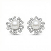 Pearl Floral Openwork Stud Earrings – pearl earrings