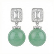 Art Deco Jadeite Orb Drop Earrings – jade earrings