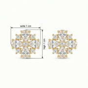 Vintage Floral Motif Stud Earrings – sterling silver earrings, close-up