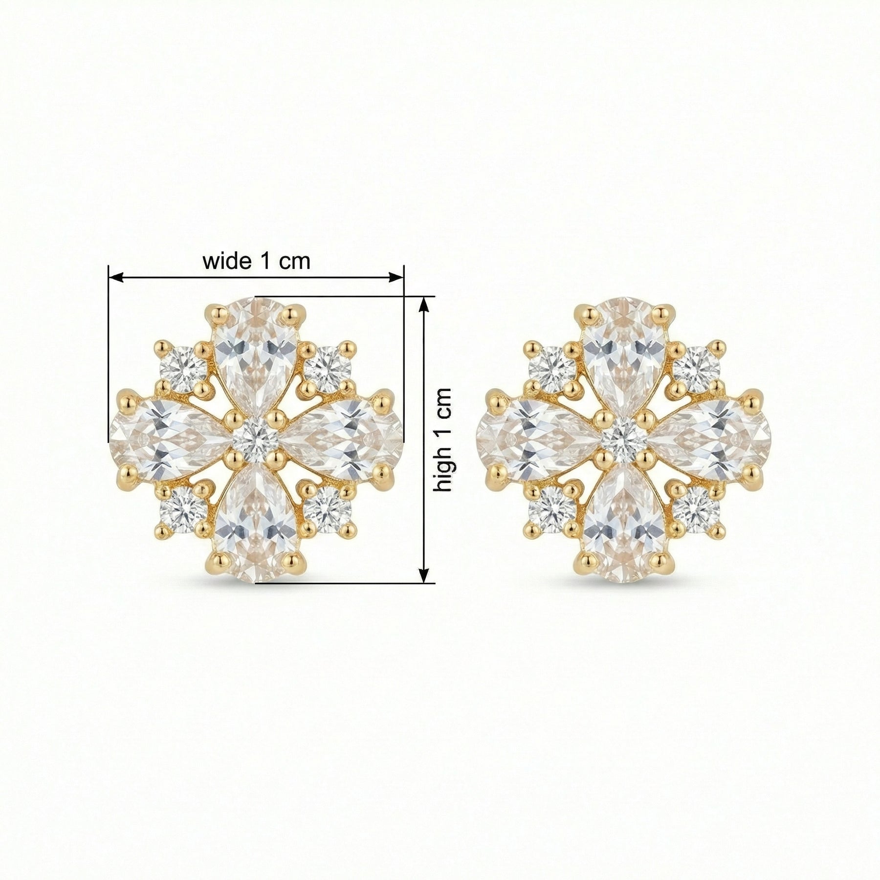 Vintage Floral Motif Stud Earrings – sterling silver earrings, close-up
