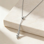 Graduated Bead Lariat Necklace – sterling silver necklace
