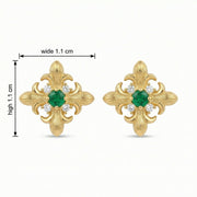Fleur-de-lis Green stone Stud Earrings – green stone earrings