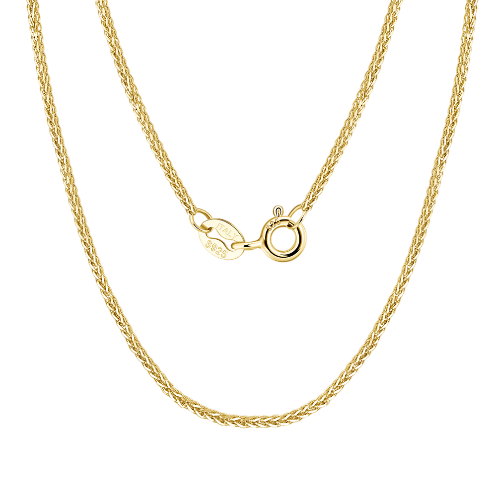 Italian Gold-Plated Wheat Chain Necklace – gold-plated necklace
