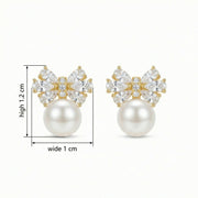 Bow-Shaped Pearl Stud Earrings – pearl earrings