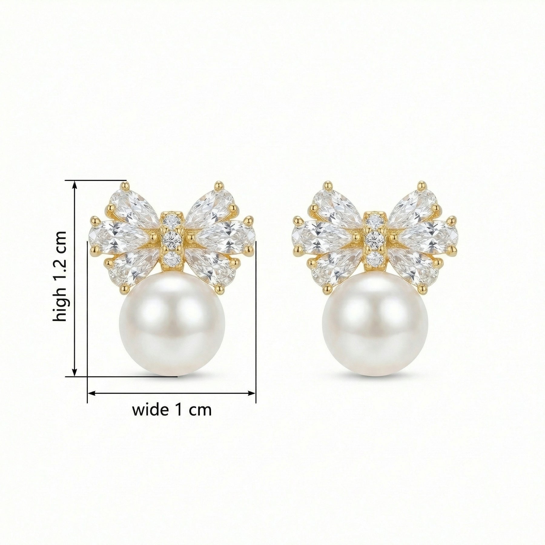 Bow-Shaped Pearl Stud Earrings – pearl earrings