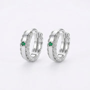 Deep green Huggie Hoop Earrings – green stone earrings