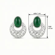 Green Jade Lattice Drop Earrings – jade earrings, close-up