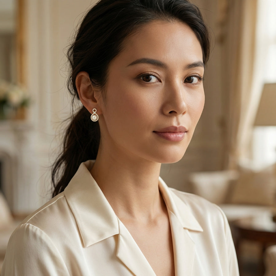 Pearl Infinity Figure-Eight Studs – pearl earrings