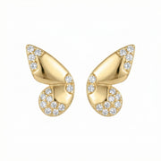 Radiant Butterfly Wing Stud Earrings – sterling silver earrings, front view