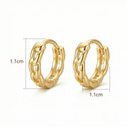 Chain-Link Huggie Hoop Earrings – sterling silver earrings, side detail