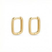 Sleek Rectangular Huggie Hoop Earrings – sterling silver earrings