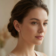 Butterfly Wing Studs with Pearls – pearl earrings, side detail
