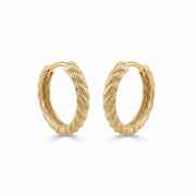 Braided Rope Textured Hoop Earrings – sterling silver earrings, close-up