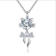 Sparkling stone Cat Pendant Necklace – sparkling stone necklace, styling detail