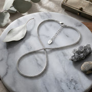 Twisted Rope Chain with S Pendant – sterling silver necklace, side detail