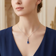Teardrop Sapphire Pendant Necklace – sapphire necklace