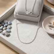 Italian Rolo Chain Necklace – sterling silver necklace, side detail