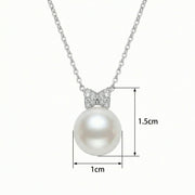 Pearl Pendant Necklace with Bow Bail – pearl necklace, side detail