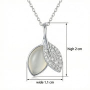 Leaf Pearl Moonstone Necklace – pearl necklace, front view