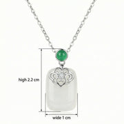 White Jade Filigree Pendant Necklace – jade necklace, front view