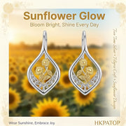 Sunflower Filigree Dangle Earrings – gold-plated earrings