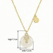 Gourd and Fortune Coin Necklace – sterling silver necklace, front view