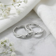 Twisted Silver Couple Rings – sterling silver ring, side detail