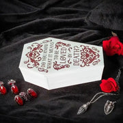 Paket 072 beyaz gotik tasarımlı PU deri takı kutusu